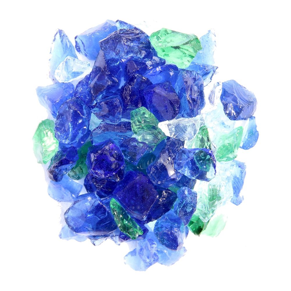 Blue And Green Round Reflective Fire Pit Glass HomeRoots