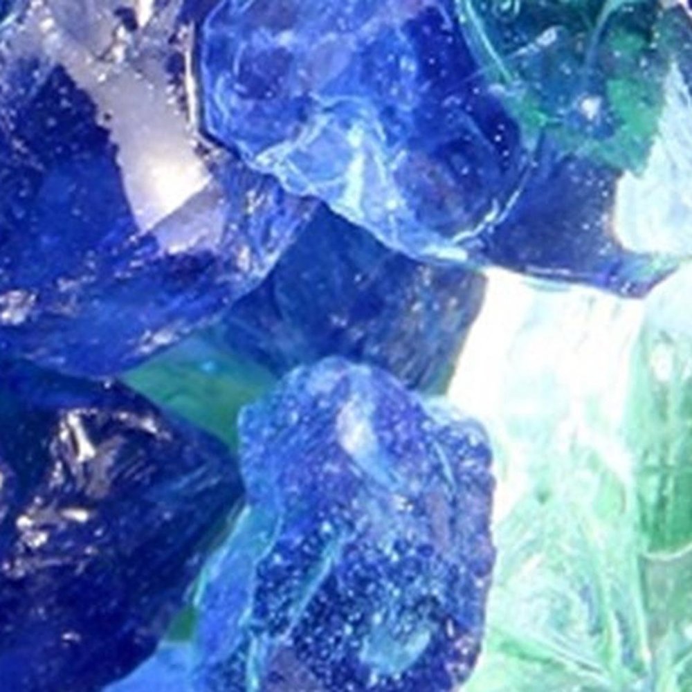 Blue And Green Round Reflective Fire Pit Glass HomeRoots