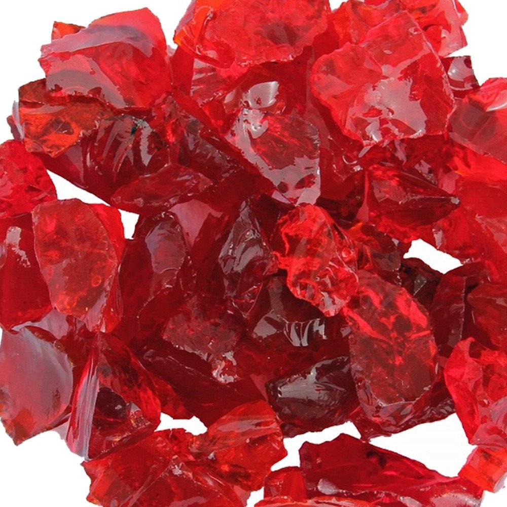 Red Round Reflective Fire Pit Glass HomeRoots