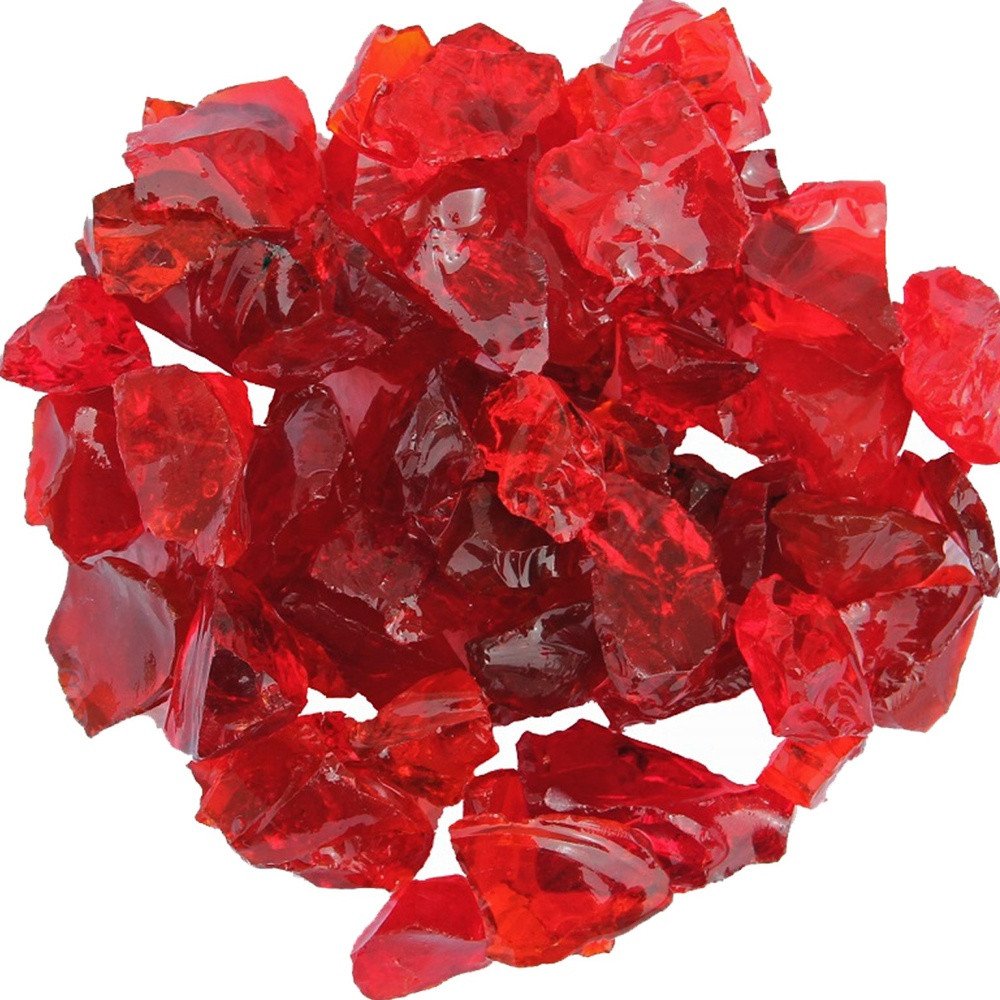Red Round Reflective Fire Pit Glass HomeRoots