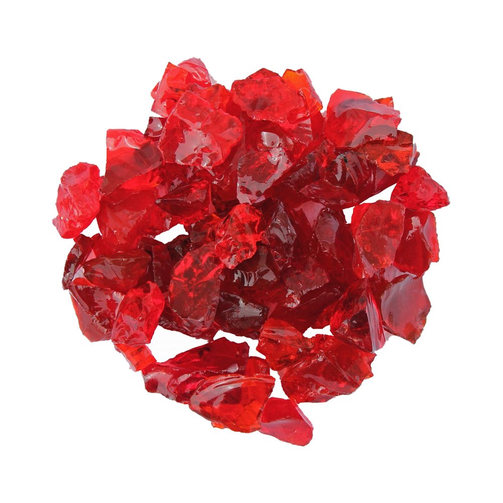Red Round Reflective Fire Pit Glass HomeRoots