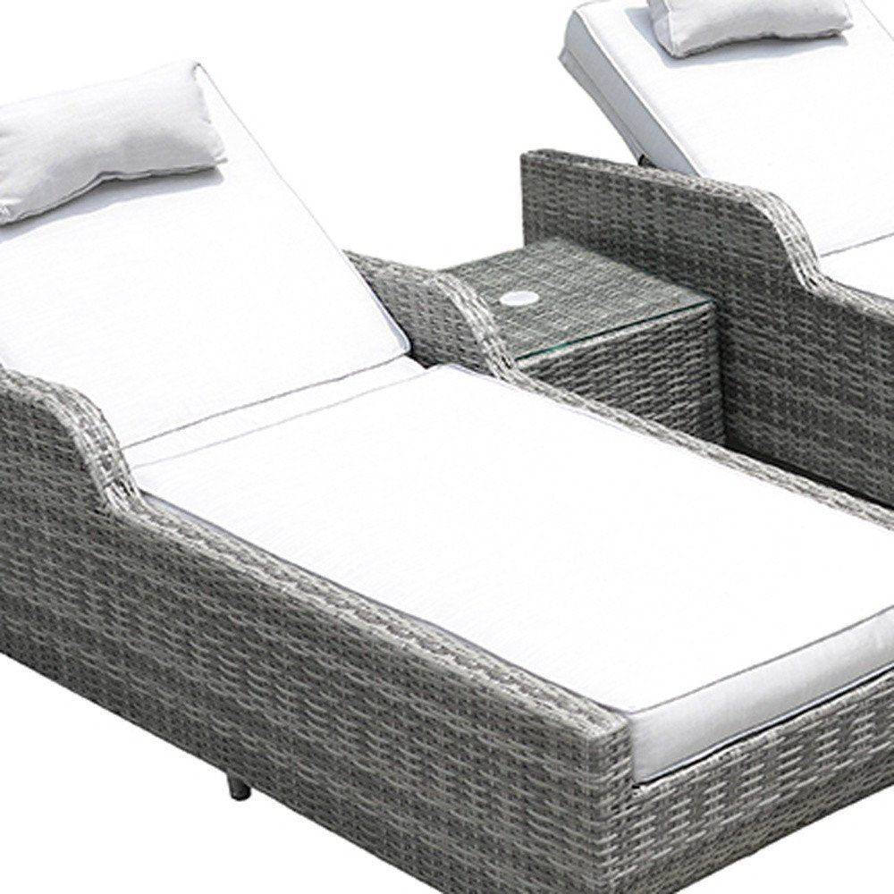 Twelve Piece Outdoor Gray Wicker Multiple Chairs Seating Group Fire Pit Included with White Cushions HomeRoots