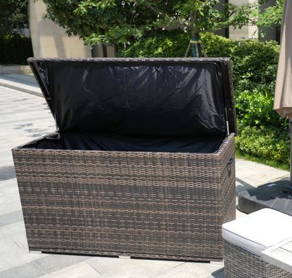 Ten Piece Gray Wicker Multiple Chairs Seating Group With Fire Pit And Table HomeRoots