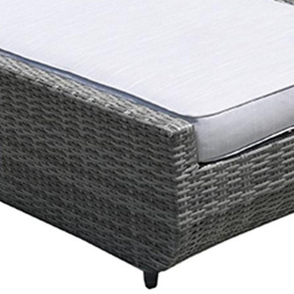 Nine Piece Outdoor Gray Wicker Multiple Chairs Seating Group Fire Pit Included with Gray Cushions HomeRoots