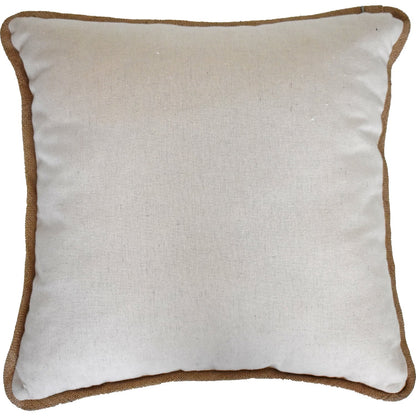 17" X 17" Pink Embroidered Floral and Butterfly with Burlap Throw Pillow FurniFindUSA