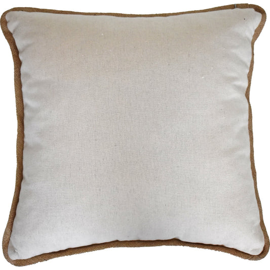 17" X 17" Pink Embroidered Floral and Butterfly with Burlap Throw Pillow FurniFindUSA