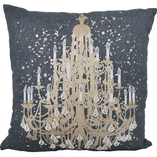 18" X 18" Grey And White Abstract Zippered Polyester Throw Pillow FurniFindUSA