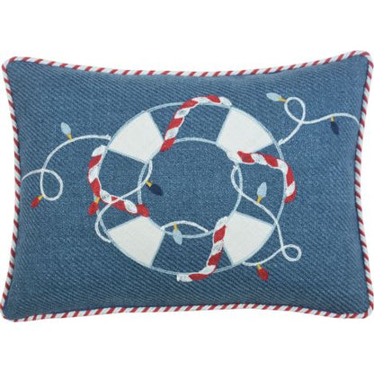 13" X 18" Blue and White Christmas Throw Pillow FurniFindUSA