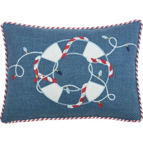 13" X 18" Blue and White Christmas Throw Pillow FurniFindUSA