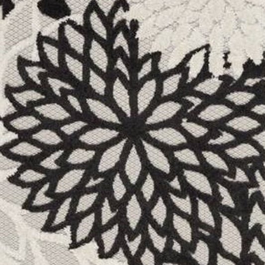 12' Black And White Indoor Outdoor Runner Rug
