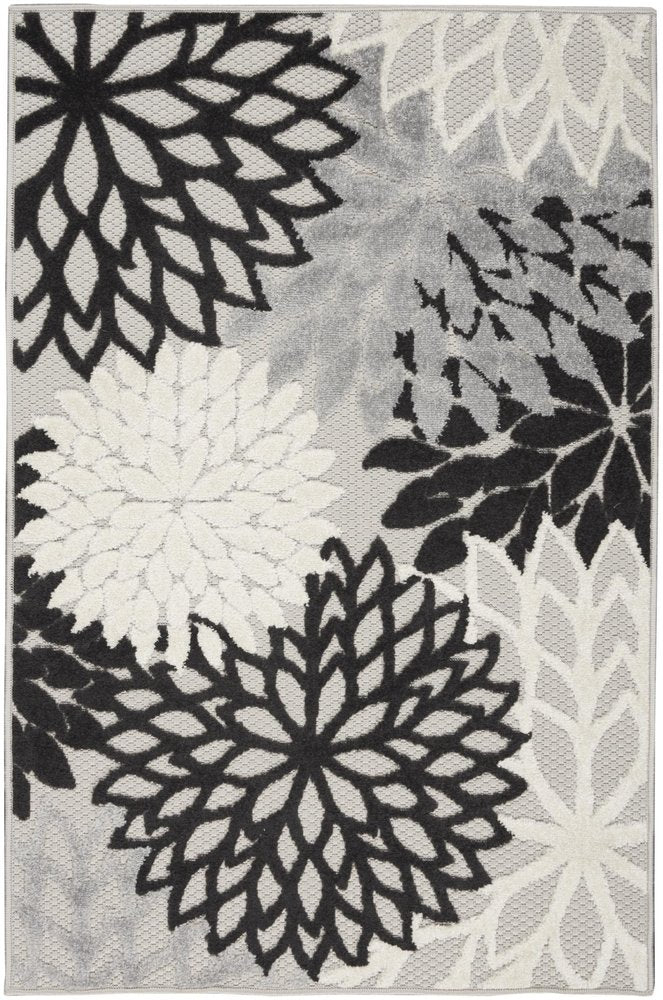 3' X 4' Black And White Indoor Outdoor Area Rug HomeRoots