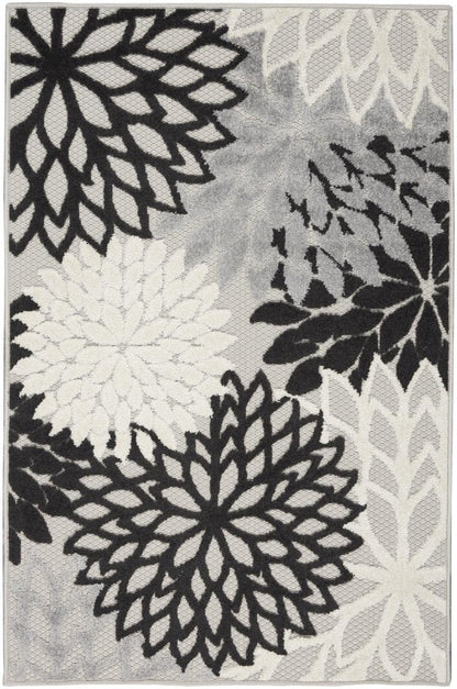3' X 4' Black And White Indoor Outdoor Area Rug HomeRoots