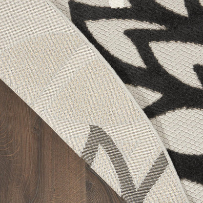 8' X 8' Black And White Indoor Outdoor Area Rug HomeRoots