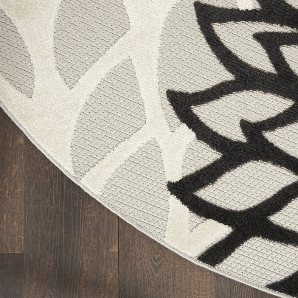 8' X 8' Black And White Indoor Outdoor Area Rug HomeRoots