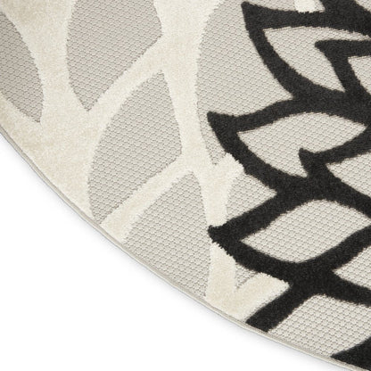 8' X 8' Black And White Indoor Outdoor Area Rug HomeRoots