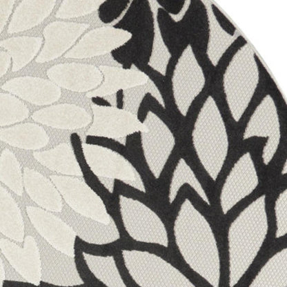 8' X 8' Black And White Indoor Outdoor Area Rug HomeRoots