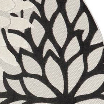 8' X 8' Black And White Indoor Outdoor Area Rug HomeRoots