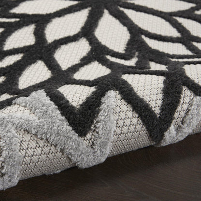10' X 13' Black And White Floral Indoor Outdoor Area Rug HomeRoots