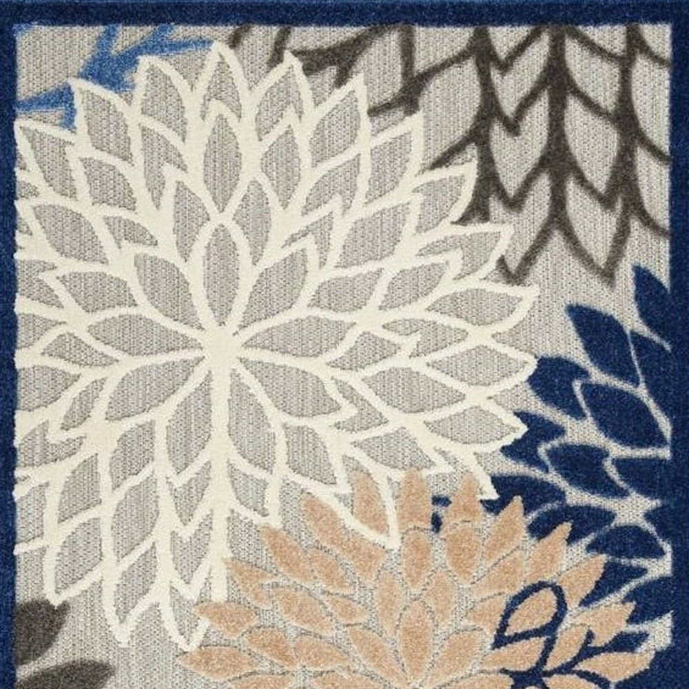 3' X 5' Blue Indoor Outdoor Area Rug HomeRoots