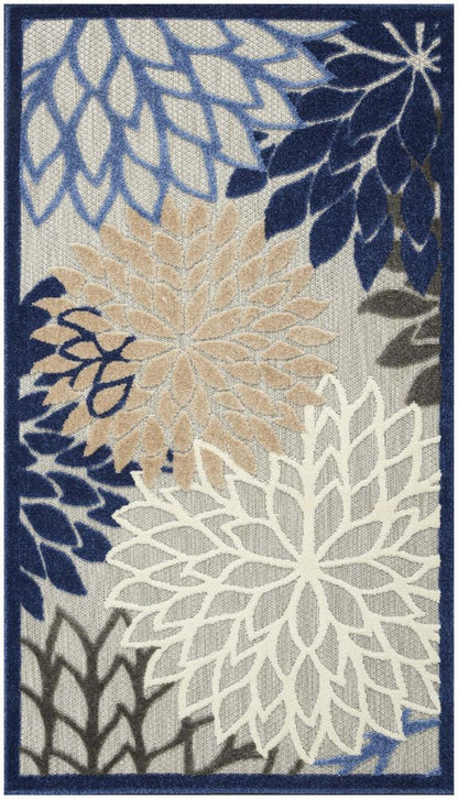3' X 5' Blue Indoor Outdoor Area Rug HomeRoots