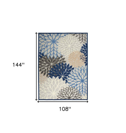 9' X 12' Blue Indoor Outdoor Area Rug HomeRoots