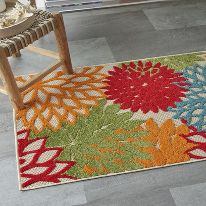 3' X 5' Green And Ivory Indoor Outdoor Area Rug HomeRoots