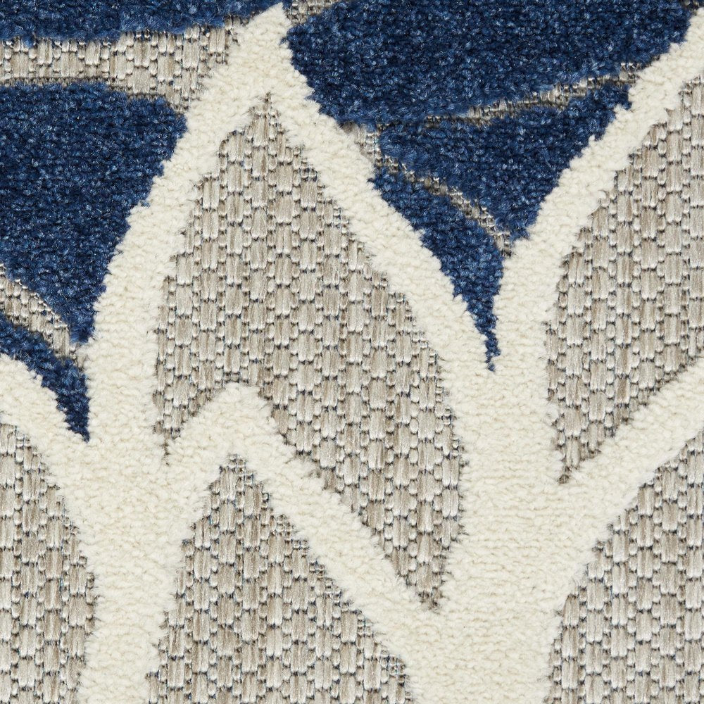 10' X 13' Ivory And Blue Indoor Outdoor Area Rug — view 3