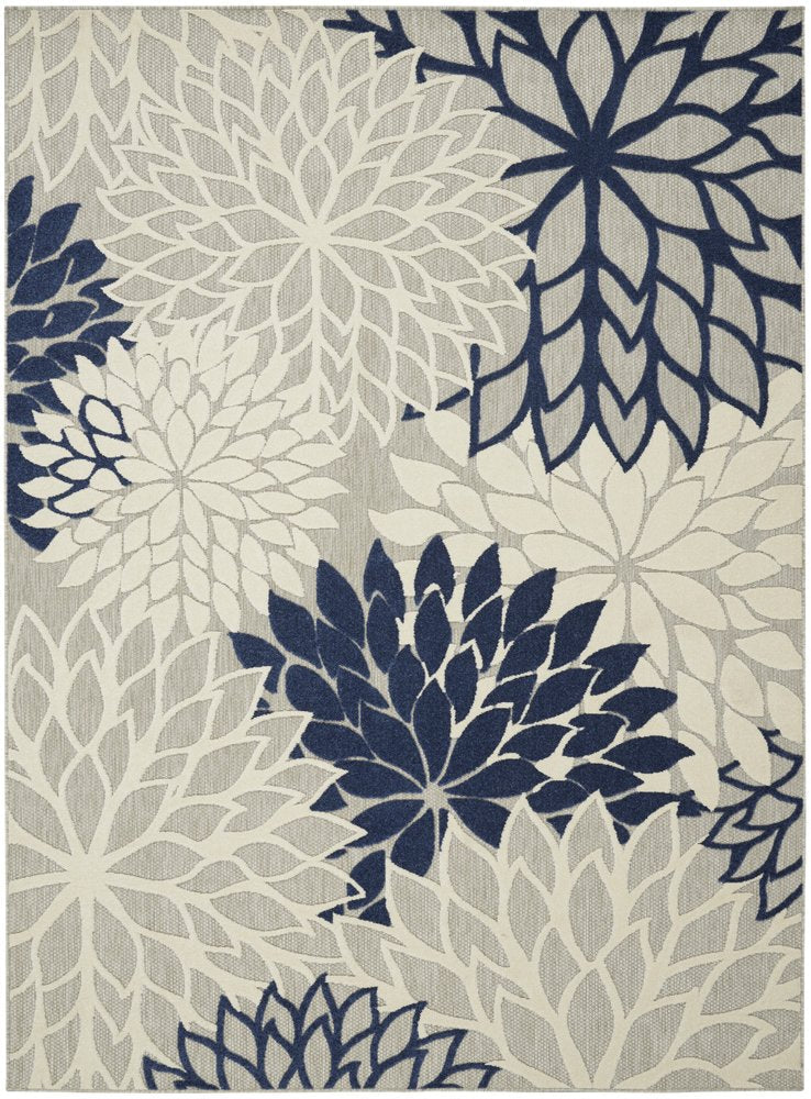 10' X 13' Ivory And Blue Indoor Outdoor Area Rug — view 7