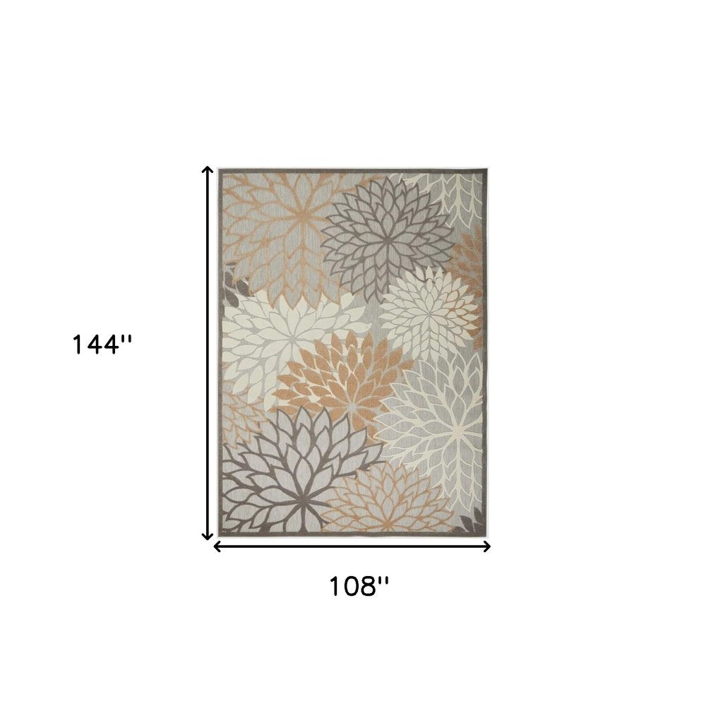 9' X 12' Gray And Ivory Indoor Outdoor Area Rug — view 1