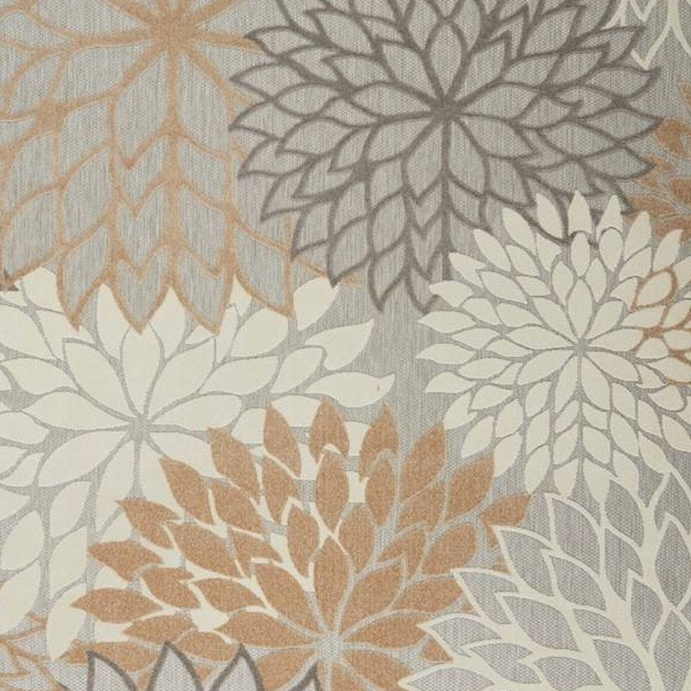9' X 12' Gray And Ivory Indoor Outdoor Area Rug