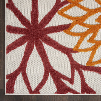 12' X 15' Red And Ivory Indoor Outdoor Area Rug HomeRoots