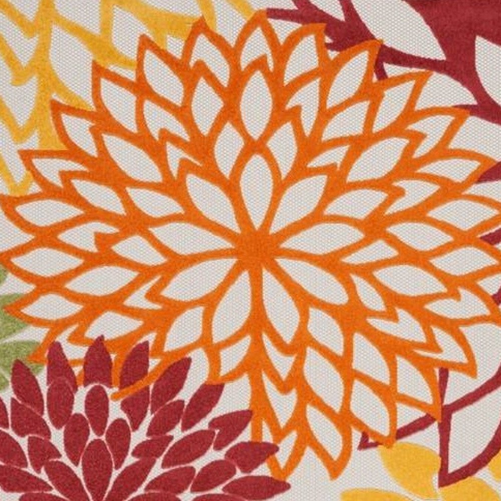 12' X 15' Red And Ivory Indoor Outdoor Area Rug HomeRoots