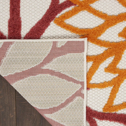 6' Red And Ivory Indoor Outdoor Runner Rug HomeRoots
