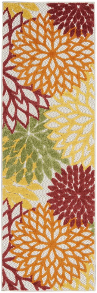 6' Red And Ivory Indoor Outdoor Runner Rug HomeRoots