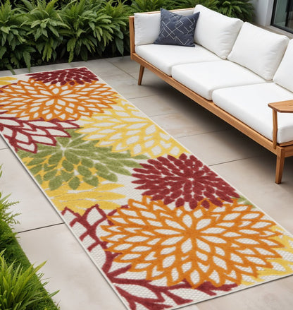 12' Red Indoor Outdoor Runner Rug HomeRoots