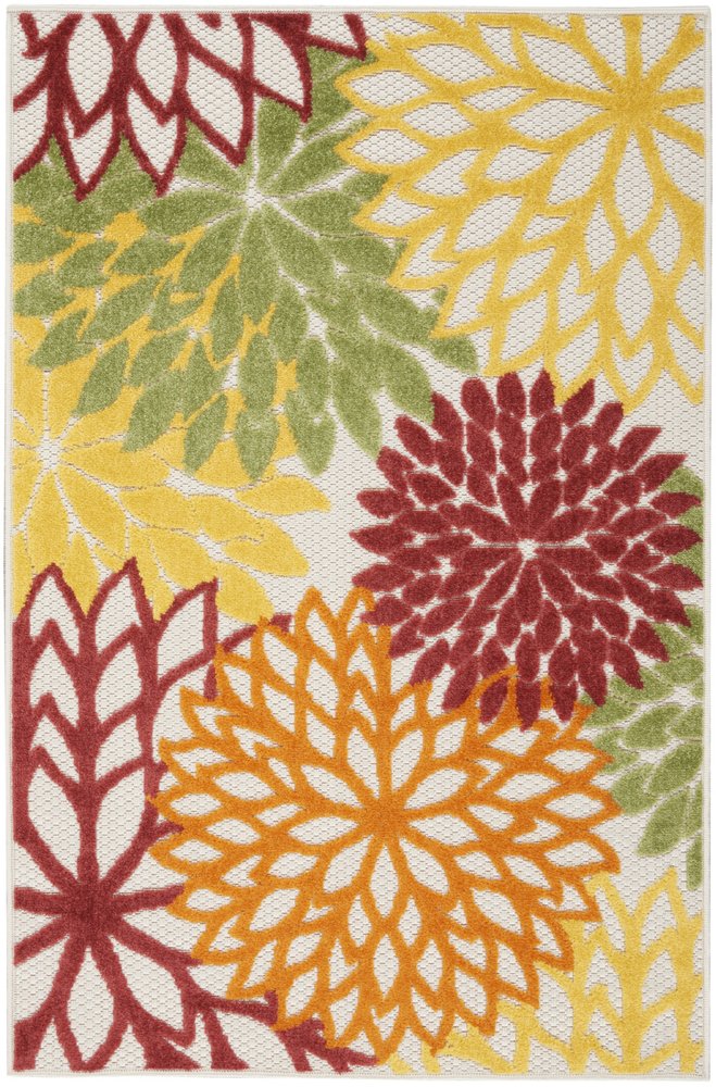 3' X 4' Red And Ivory Indoor Outdoor Area Rug HomeRoots