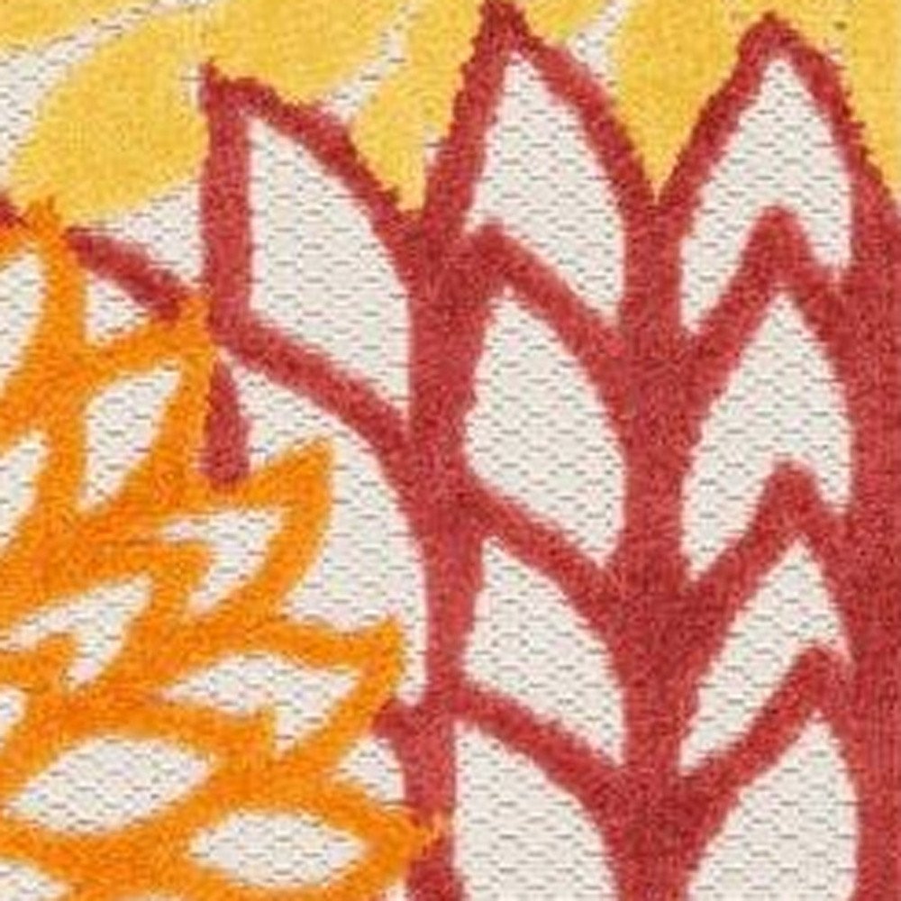 3' X 4' Red And Ivory Indoor Outdoor Area Rug HomeRoots