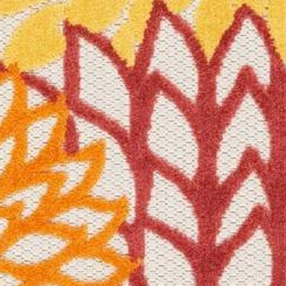 3' X 4' Red And Ivory Indoor Outdoor Area Rug HomeRoots