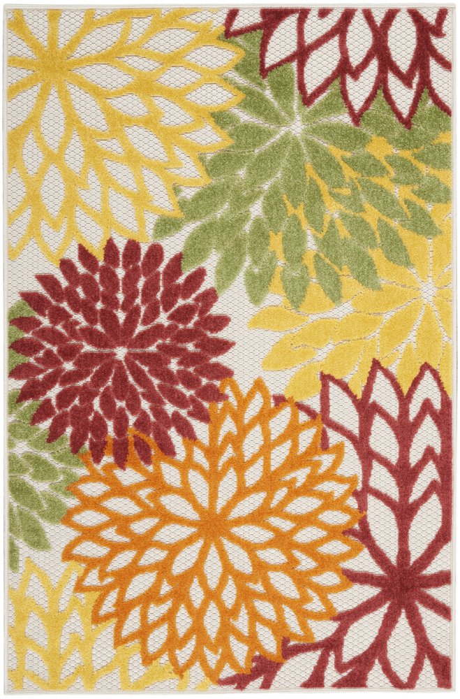 3' X 4' Red And Ivory Indoor Outdoor Area Rug HomeRoots