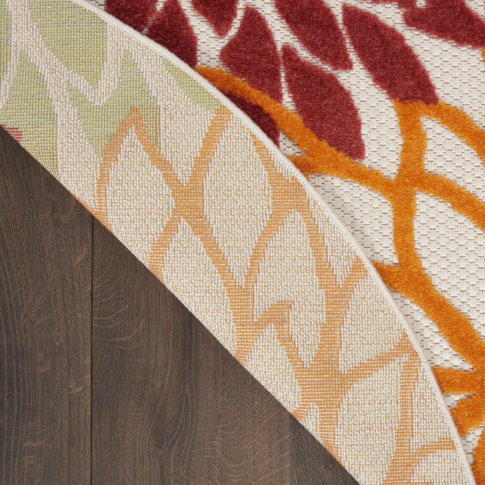 8' X 8' Red And Ivory Indoor Outdoor Area Rug — view 8