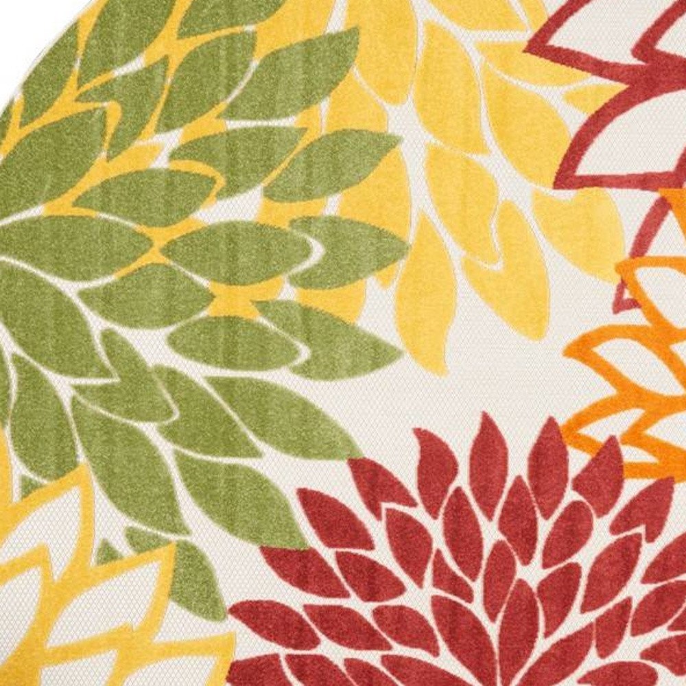 8' X 8' Red And Ivory Indoor Outdoor Area Rug HomeRoots