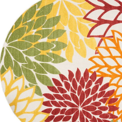 8' X 8' Red And Ivory Indoor Outdoor Area Rug HomeRoots