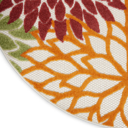 8' X 8' Red And Ivory Indoor Outdoor Area Rug HomeRoots