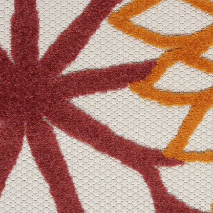 9' X 12' Red And Ivory Indoor Outdoor Area Rug HomeRoots