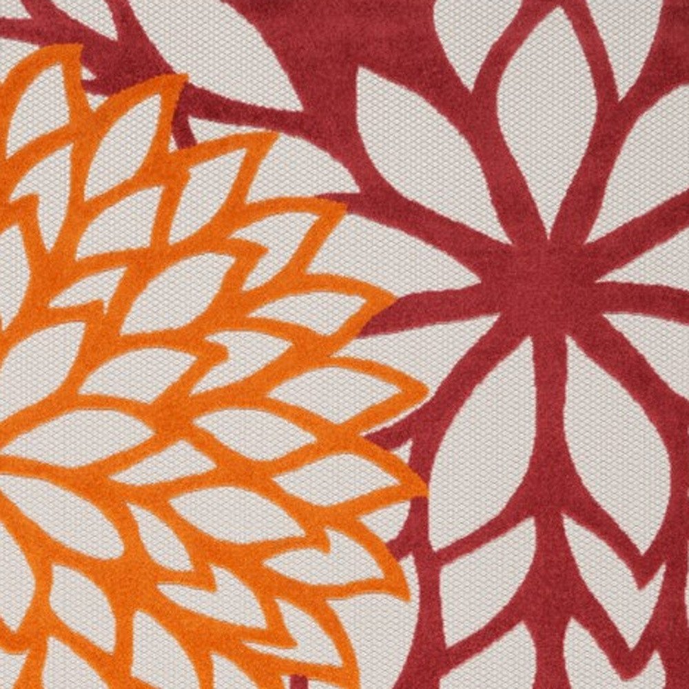 9' X 12' Red And Ivory Indoor Outdoor Area Rug — view 3