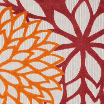 9' X 12' Red And Ivory Indoor Outdoor Area Rug HomeRoots