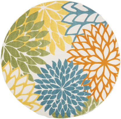 8' X 8' Blue And Ivory Indoor Outdoor Area Rug HomeRoots