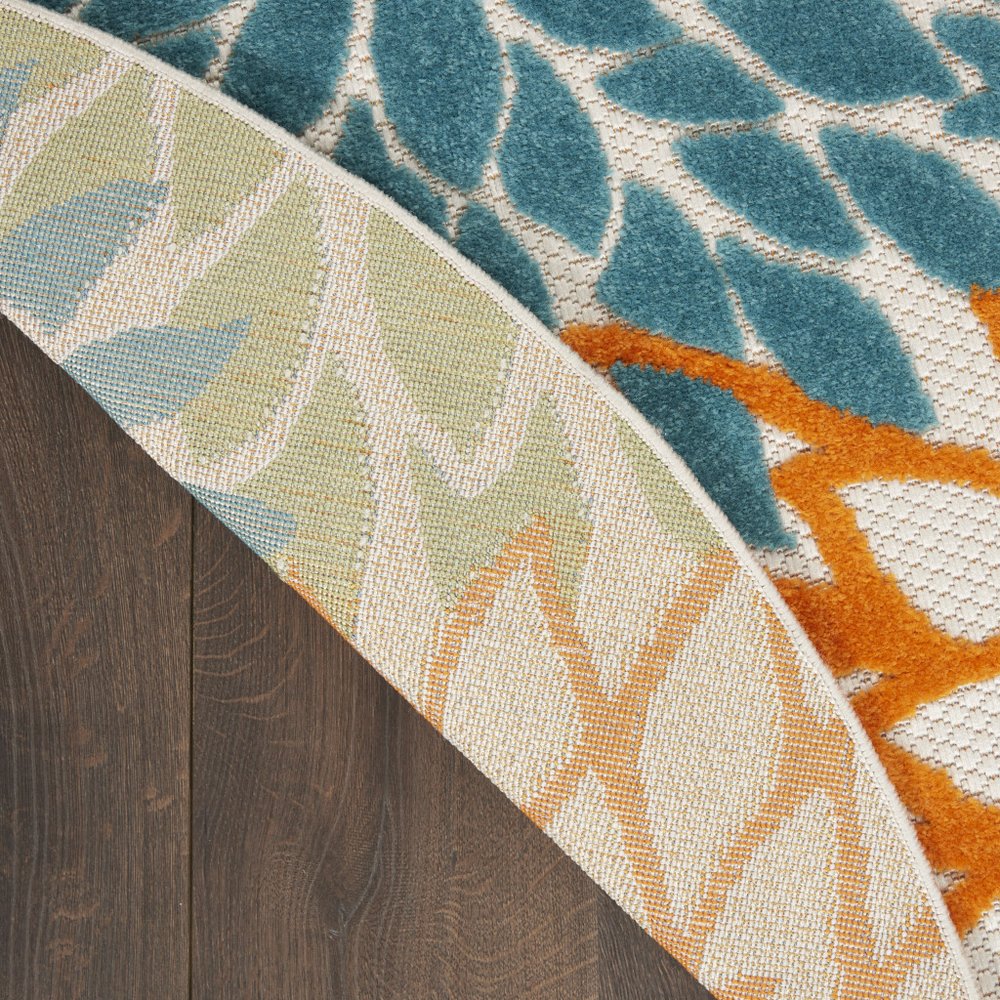 8' X 8' Blue And Ivory Indoor Outdoor Area Rug HomeRoots
