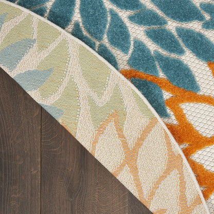 8' X 8' Blue And Ivory Indoor Outdoor Area Rug HomeRoots