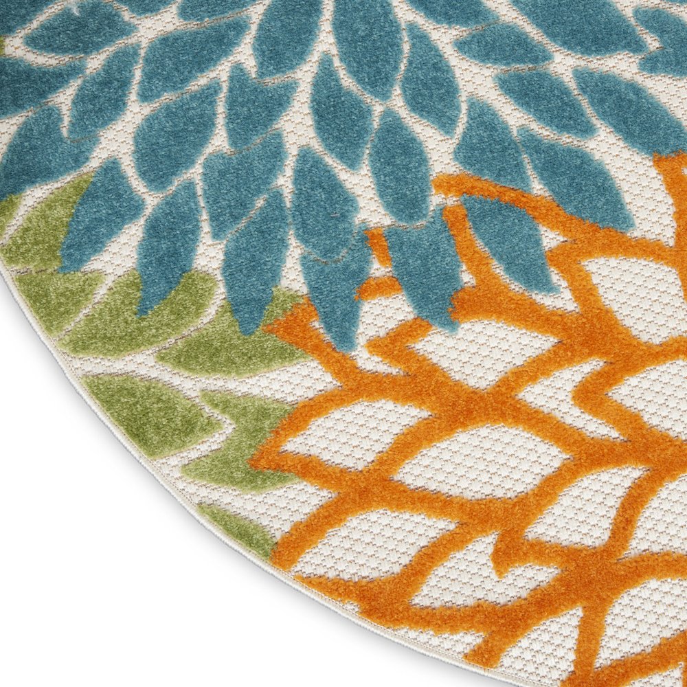8' X 8' Blue And Ivory Indoor Outdoor Area Rug HomeRoots